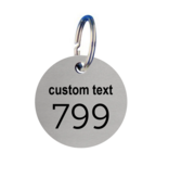 CombiCraft Numbered Key Tags or Key Chains Aluminium with text and number engraving