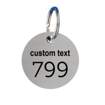 Key Tags Aluminium with text and number