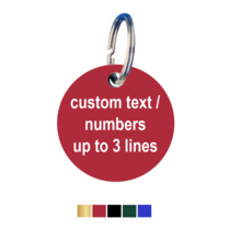 Key Tags Aluminium Coloured with text