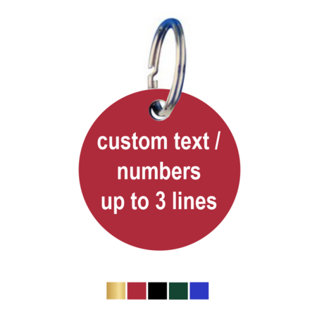 CombiCraft Key Tags Aluminium Coloured with 3 lines of text/number engraving