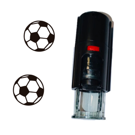 CombiCraft Self-inkt Stamp or Stamper of a Football 10mm / 0.39" round with black inkt