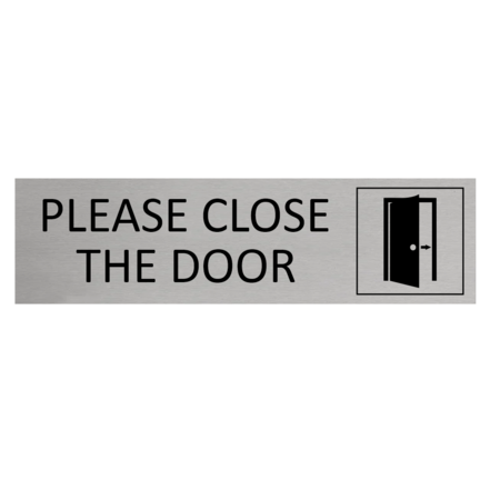 CombiCraft Aluminium Door Sign Please Close the Door 165x45mm / 6.5''x1.77'' with tape