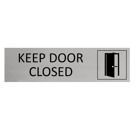 CombiCraft Aluminium Door Sign Keep door Closed 165x45mm / 6.5''x1.77'' with tape