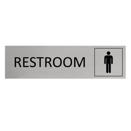 CombiCraft Aluminium Door Sign Men's Restroom 165x45mm / 6.5''x1.77'' with tape