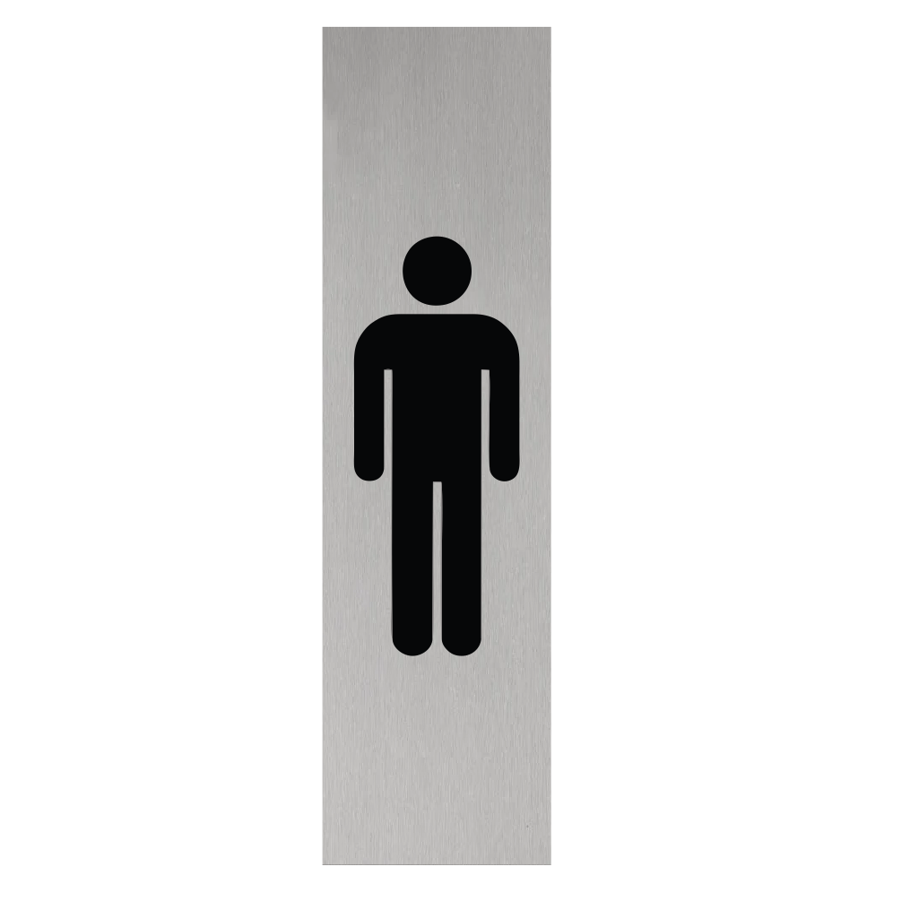 CombiCraft Aluminium Door Sign with a Men Pictogram 165x45mm / 6.5''x1.77'' with tape