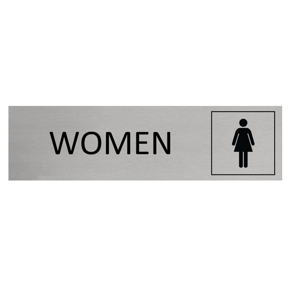 CombiCraft Aluminium Door Sign Women Generic or Toilet 165x45mm / 6.5''x1.77'' with tape