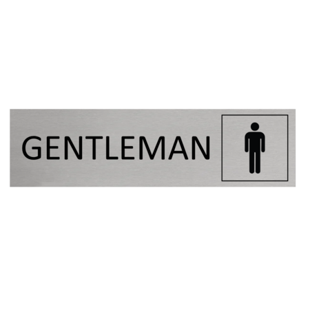 CombiCraft Aluminium Door Sign Gentlemen Toilet 165x45mm / 6.5''x1.77'' with tape