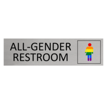 Aluminium Sign All-Gender Restroom Rainbow