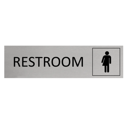 CombiCraft Aluminium Door Sign All-Gender Restroom Sign Picto 165x45mm / 6.5''x1.77'' with tape