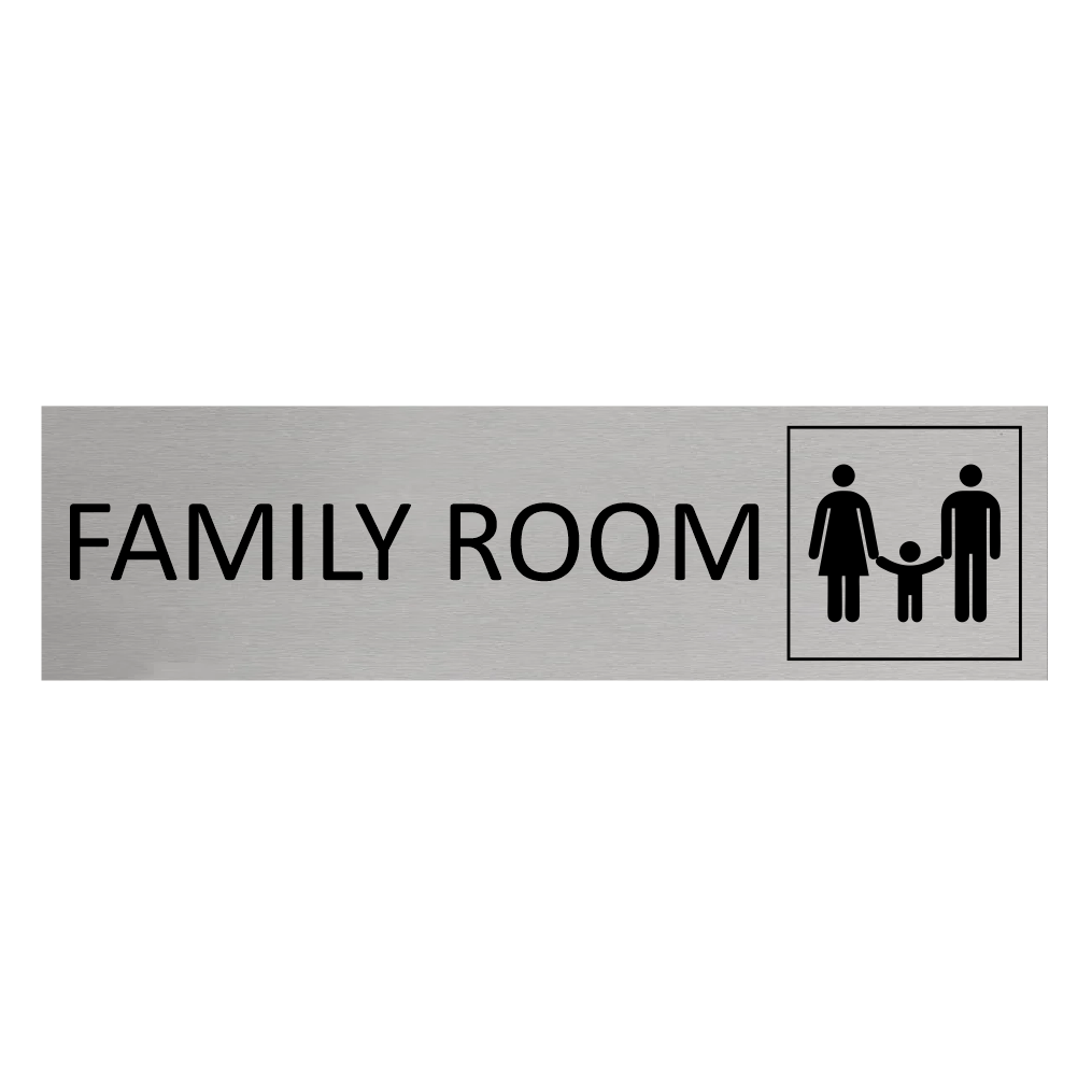 CombiCraft Aluminium Door Sign Family Room 165x45mm / 6.5''x1.77'' with tape