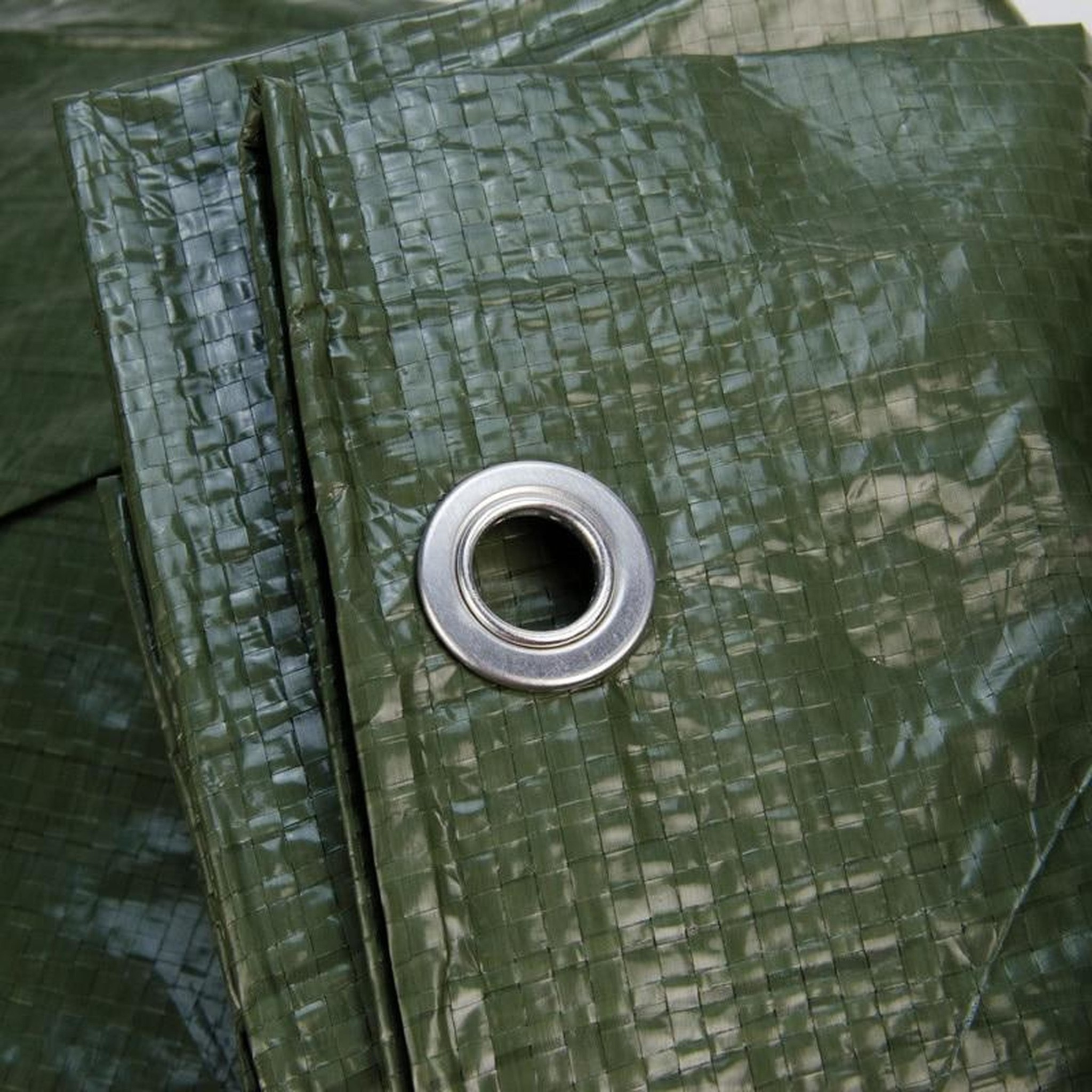 8x10 m PE Gewebeplane grün 250 g/m2 – Ösen alle 50 cm, REACH-zertifiziert