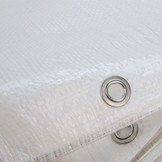 8x10 m PE Gewebeplane weiß 250 g/m2 – Ösen alle 50 cm, REACH-zertifiziert