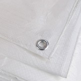 10x12 m PE Gewebeplane weiß 250 g/m2 – Ösen alle 50 cm, REACH-zertifiziert