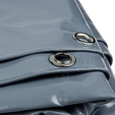 3 × 6m PVC Abdeckplane mit Metall Ösen grau 650 g/m2