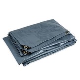 5 × 8m PVC Abdeckplane mit Metall Ösen grau 650 g/m2