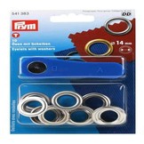 10x Metallösen 14mm mit Scheiben vernickelt