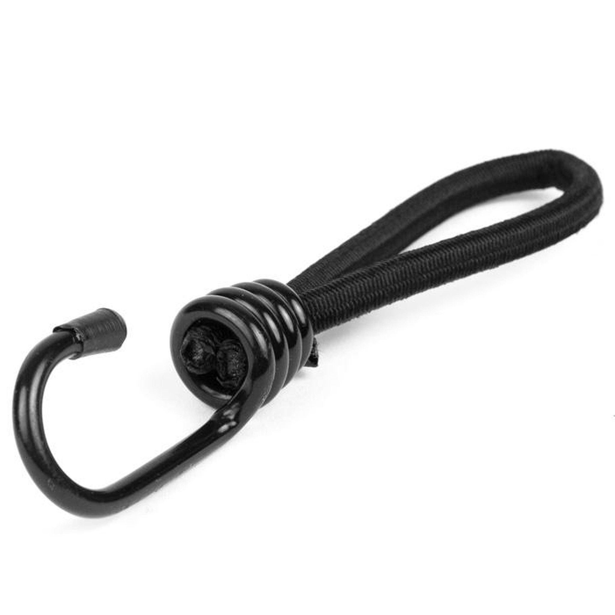 Elastischer Spanner 6mm Spin Haken 25cm schwarz belastbar bis 15KG