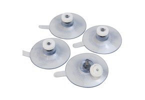 4x Saugnapf transparentes Gewinde und Mutter