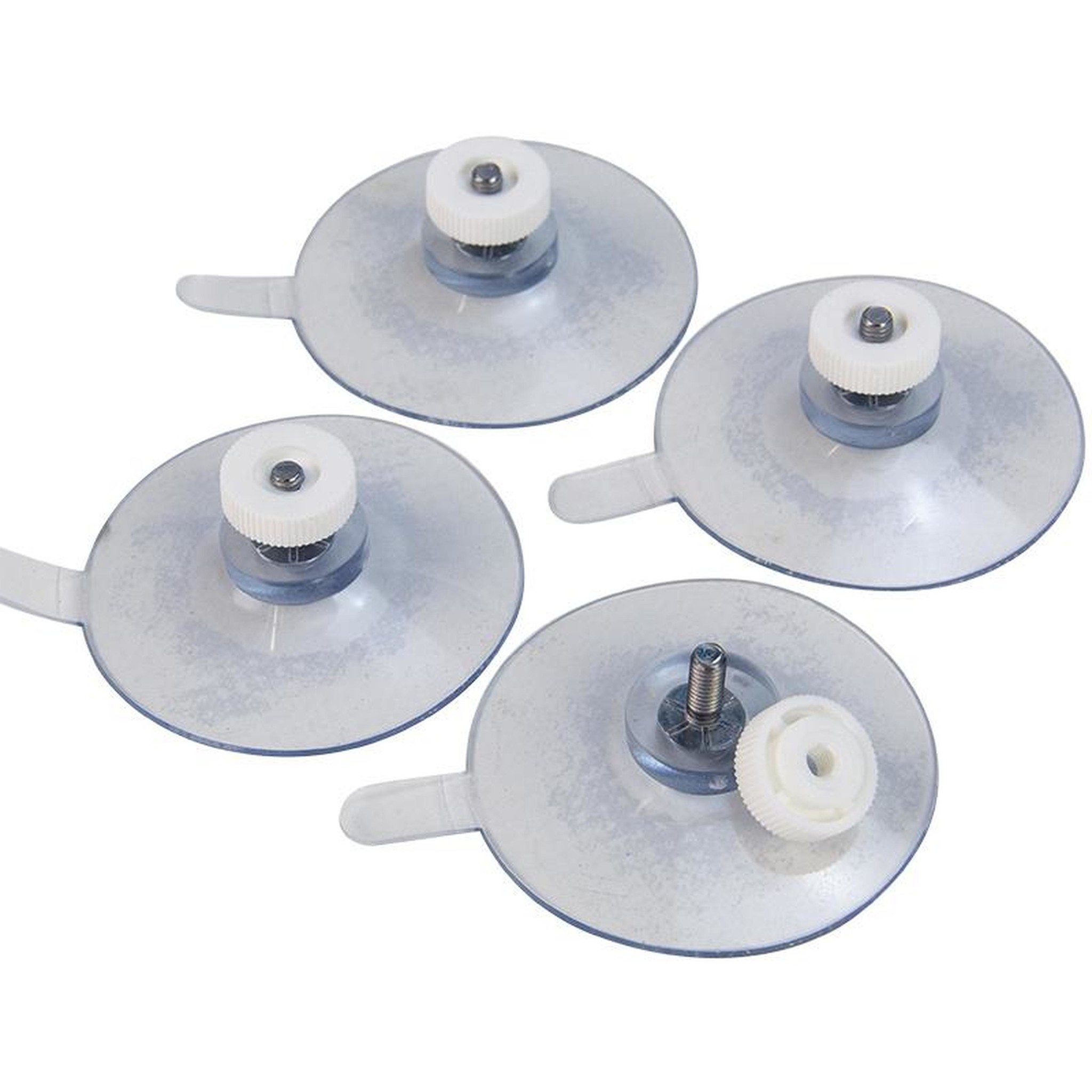 4x Saugnapf transparentes Gewinde und Mutter