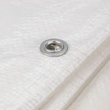 4x5 m PE Gewebeplane weiß 100 g/m2 – Ösen alle 100 cm, REACH-zertifiziert