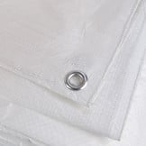 4x8 m PE Gewebeplane weiß 250 g/m2 – Ösen alle 50 cm, REACH-zertifiziert