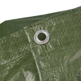 8x12 m PE Gewebeplane grün 250 g/m2 – Ösen alle 50 cm, REACH-zertifiziert