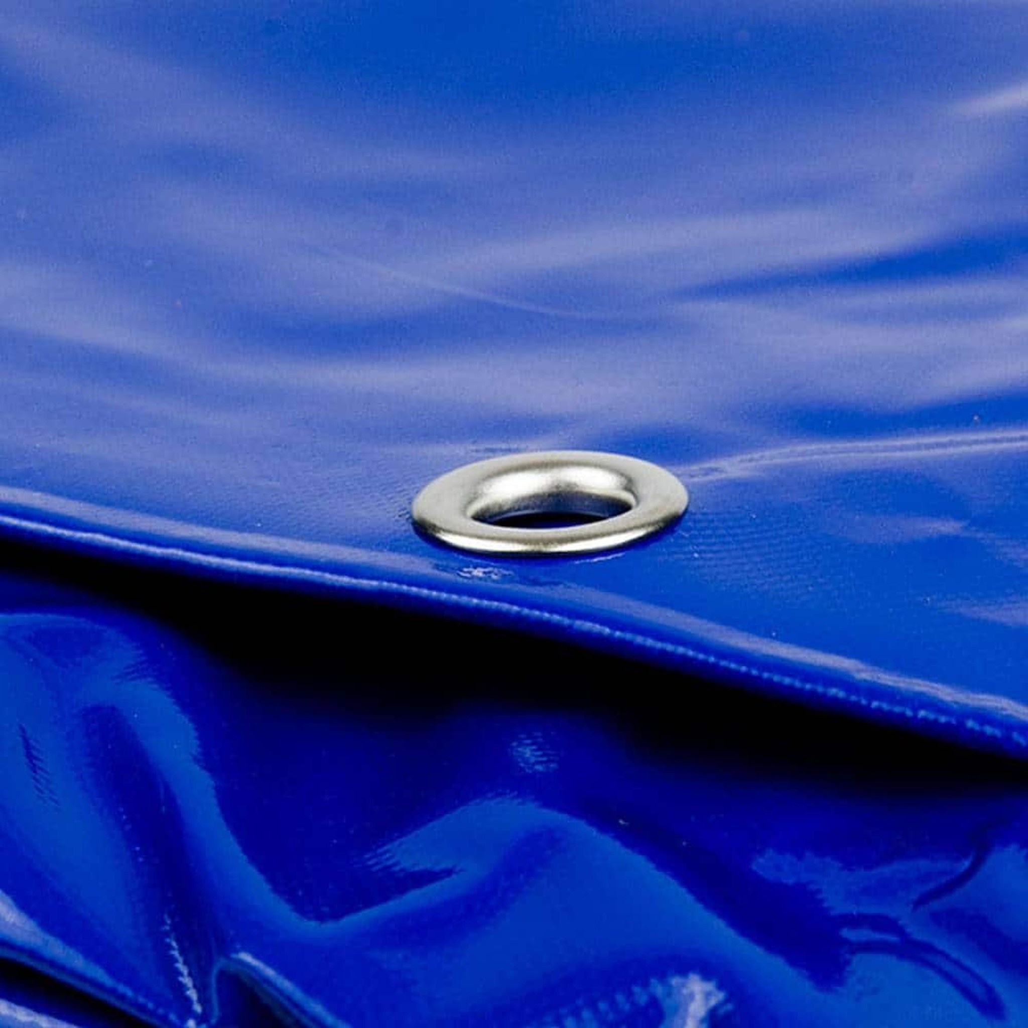 4x8 Blaue 650gr PVC-Plane mit 18mm Ösen (Nester, Schlaufen)