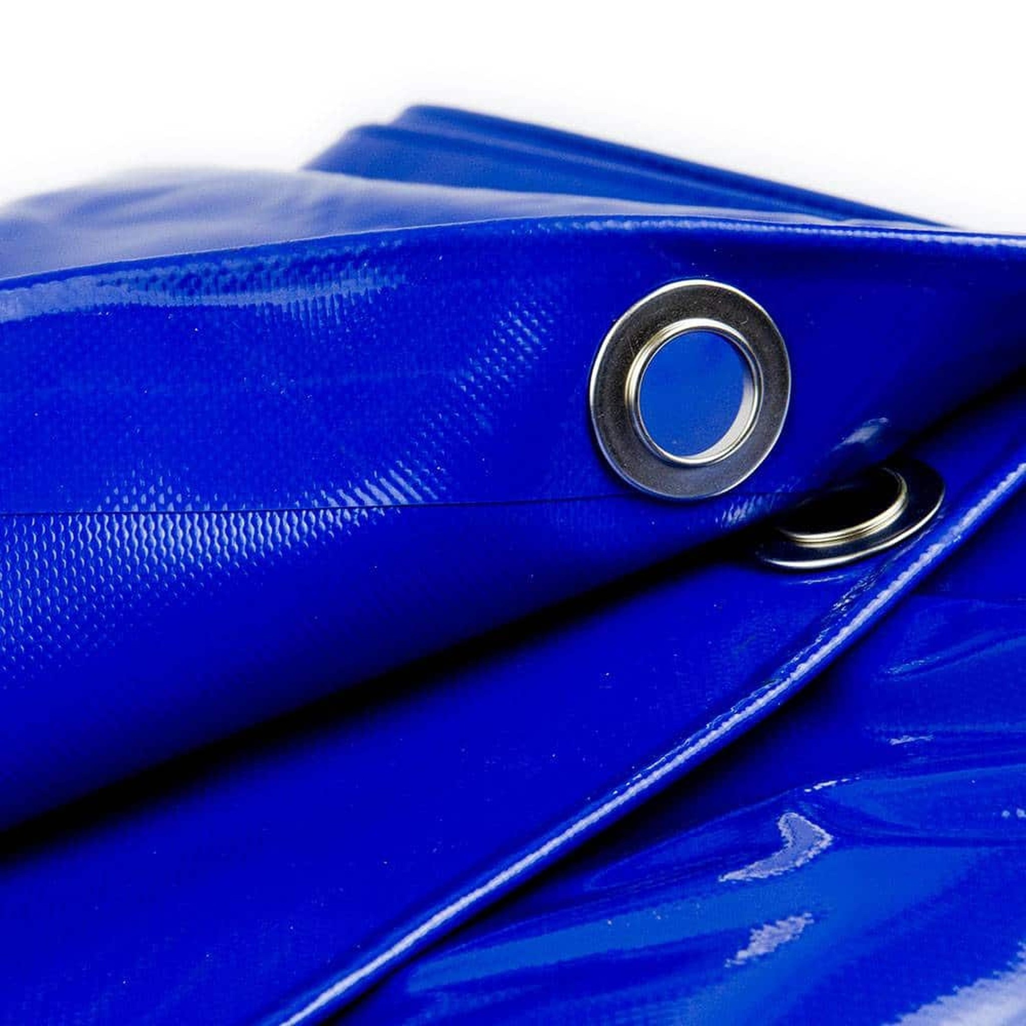 4x8 Blaue 650gr PVC-Plane mit 18mm Ösen (Nester, Schlaufen)