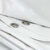 4x8 m PVC Abdeckplane weiß 650 g/m2 – Ösen alle 50 cm, REACH-zertifiziert