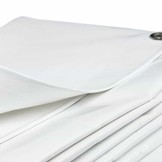 4x8 m PVC Abdeckplane weiß 650 g/m2 – Ösen alle 50 cm, REACH-zertifiziert