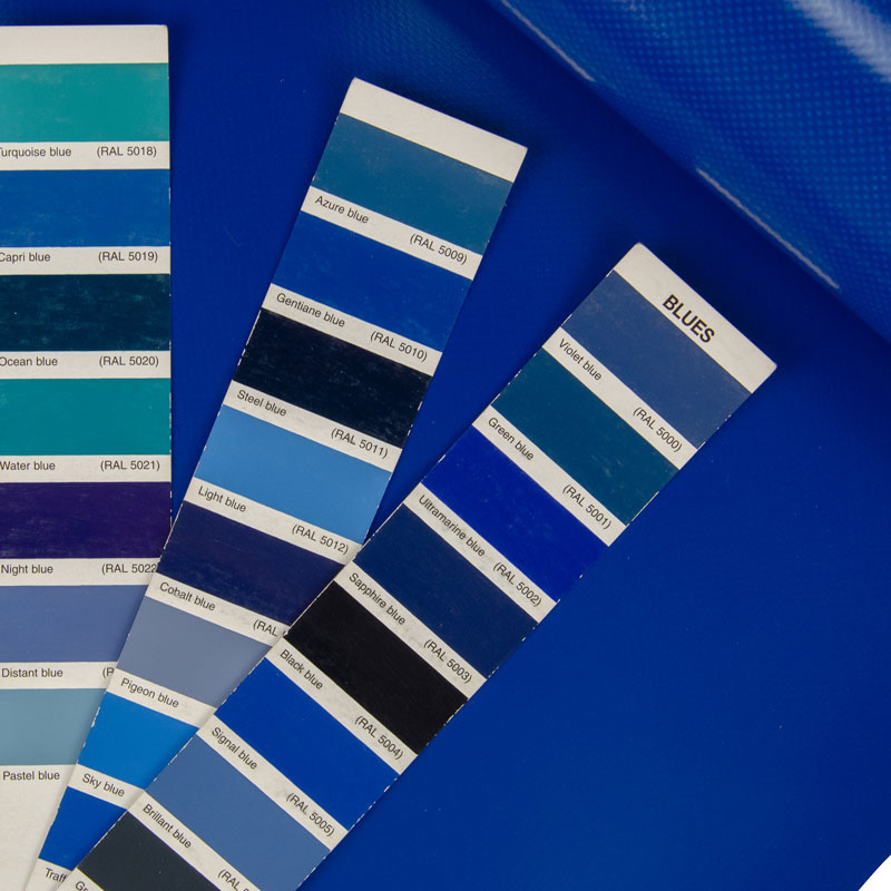 PVC Plane 650 g/m2 – 250 cm breit, blau, Meterware von der Rolle