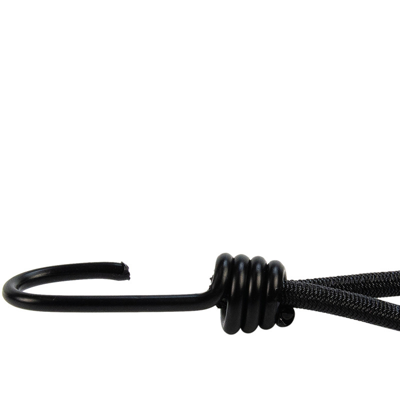 Elastischer Spanner 6mm Spin Haken 13cm schwarz belastbar bis 15KG PP