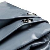 4 × 6m PVC Abdeckplane mit Metall Ösen grau 650 g/m2