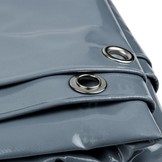 4 × 8m PVC Abdeckplane mit Metall Ösen grau 650 g/m2