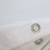 10x12 m PE Gewebeplane weiß 250 g/m2 – Ösen alle 50 cm, REACH-zertifiziert