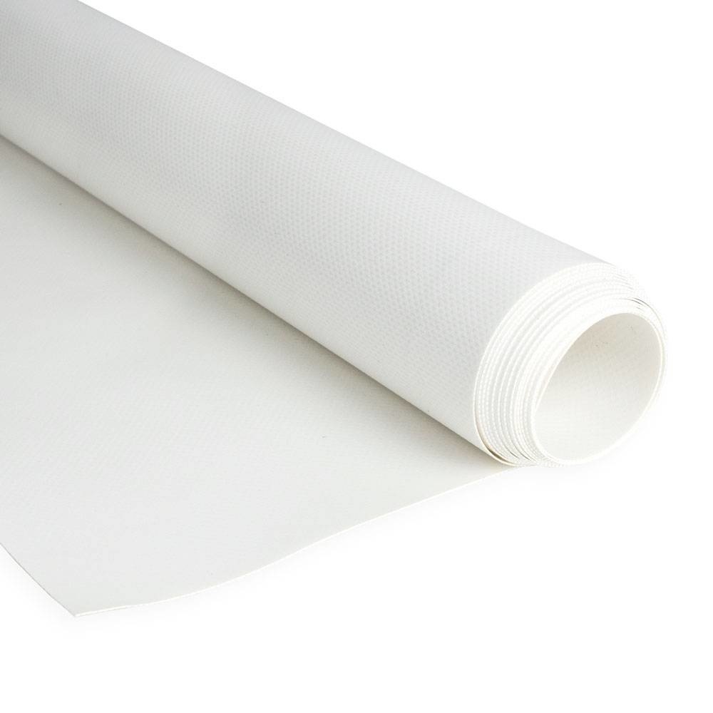 PVC Plane 680 g/m2 – 250 cm breit, weiß RAL 9016, schwer entflammbar, Meterware von der Rolle