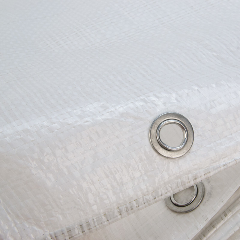 2x3 m PE Gewebeplane weiß 250 g/m2 – Ösen alle 50 cm, REACH-zertifiziert