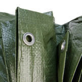 6x10 m PE Gewebeplane grün 250 g/m2 – Ösen alle 50 cm, REACH-zertifiziert