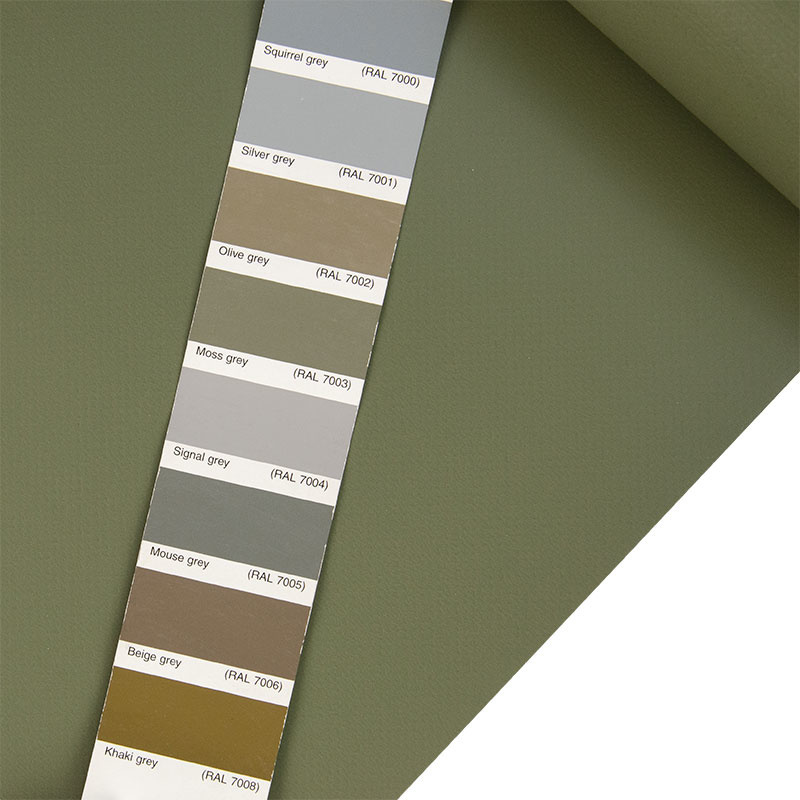 PVC Plane 650 g/m2 – 250 cm breit, grün matt, Meterware von der Rolle