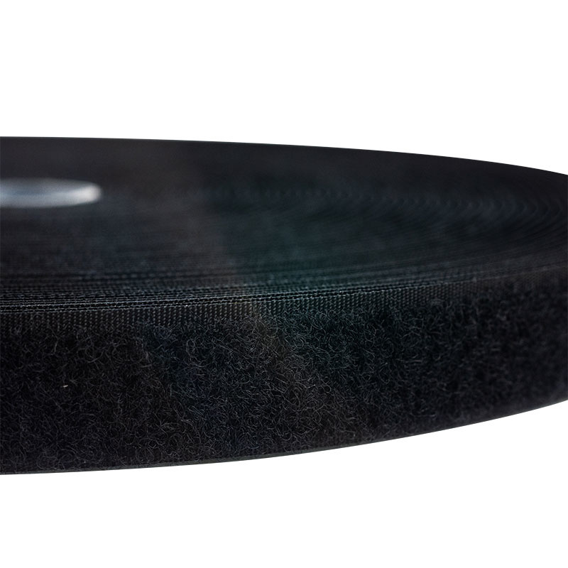 Klettverschluss 20mm selbstklebende Acryl-Schleife schwarz