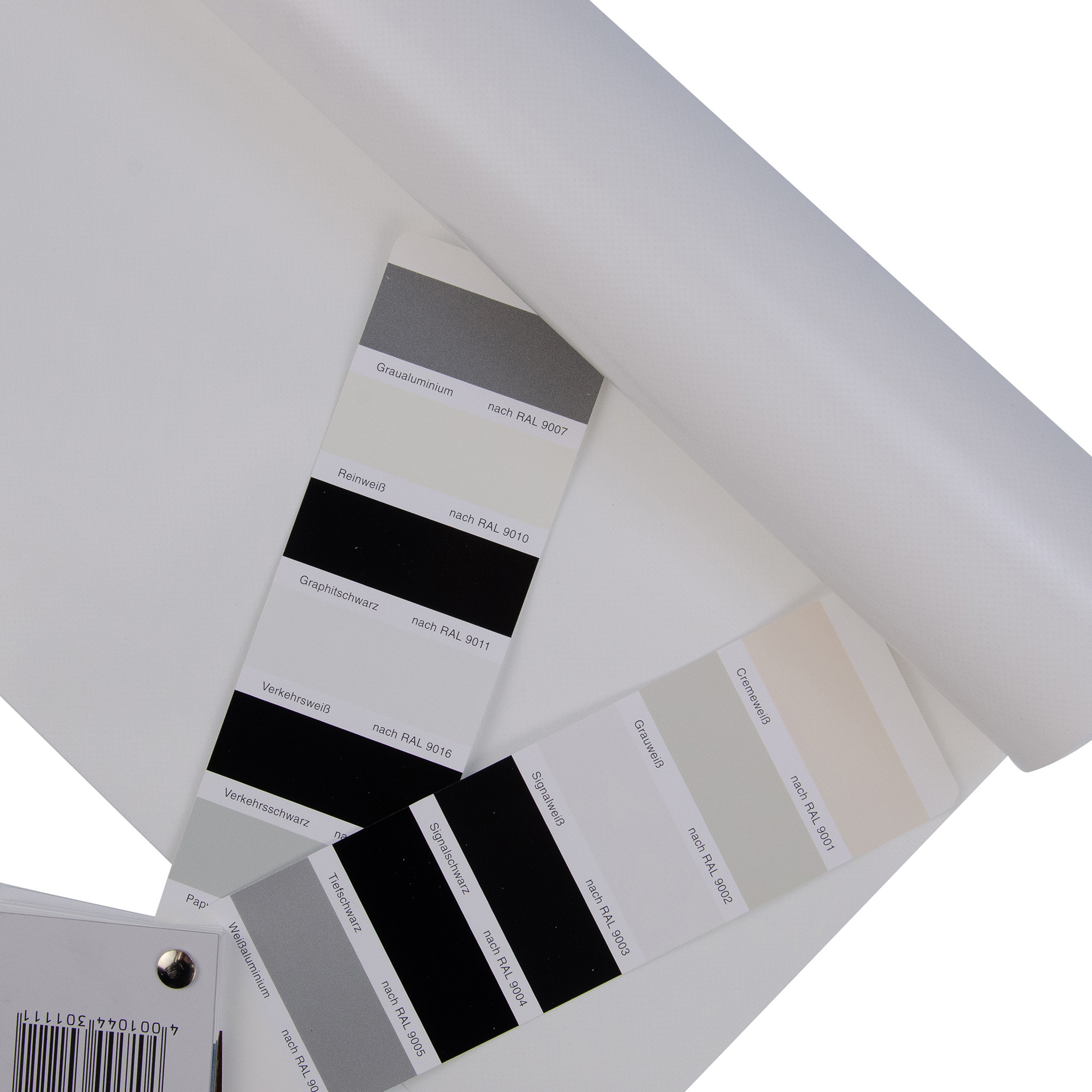 PVC Plane 680 g/m2 – 320 cm breit, weiß RAL 9016, schwer entflammbar, Meterware von der Rolle