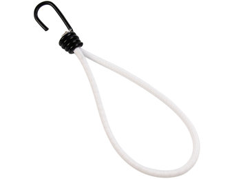 Spanner mit Edelstahlhaken 25cm elastisch weiß