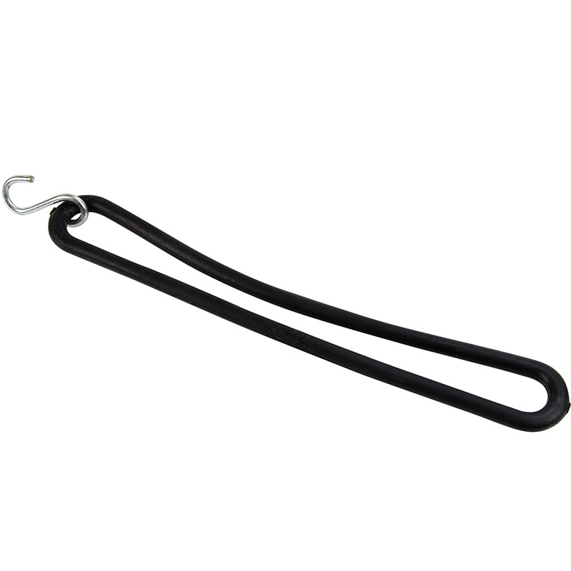 Gummiband mit S-Haken 25cm elastisch, schwarz