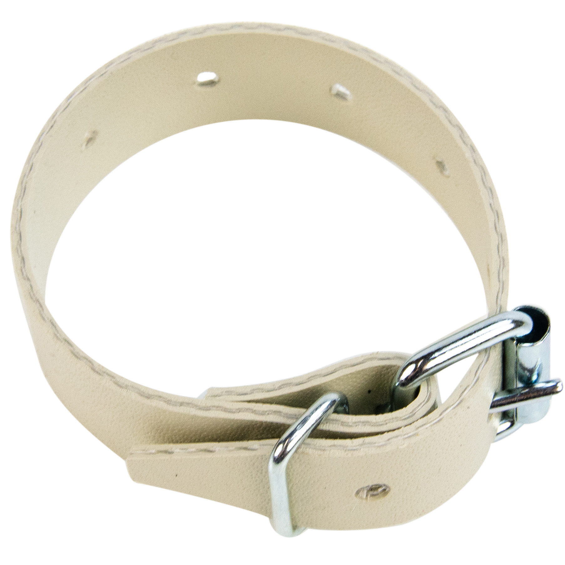 PVC-Gürtel mit Schnalle 25cm creme