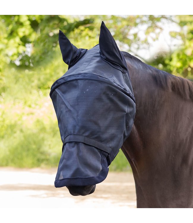 PREMIUM SPACE FLY BONNET MASK with Ear Protection, Black