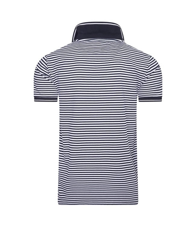 HVS 'GIL' STRIPE POLO SHIRT - Navy/White