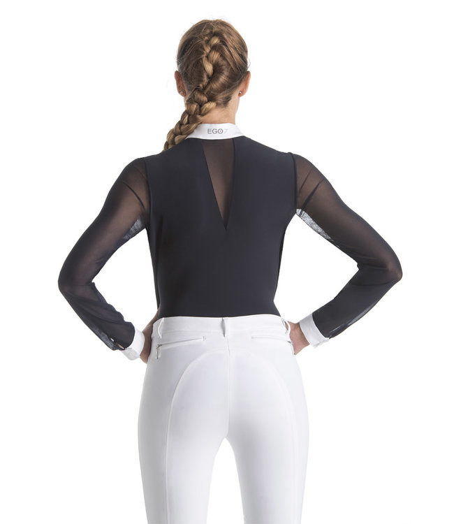 EGO7 'RITA' WOMENS SHORT SLEEVED SHOW SHIRT - Navy