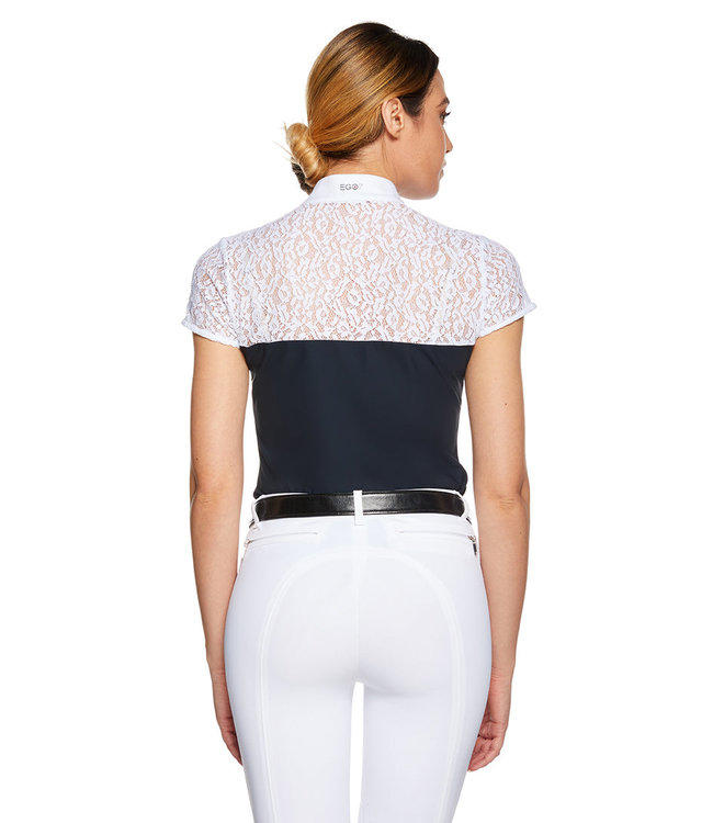 EGO7 'FLORENTINE' WOMENS SHORT SLEEVED SHOW SHIRT - Navy