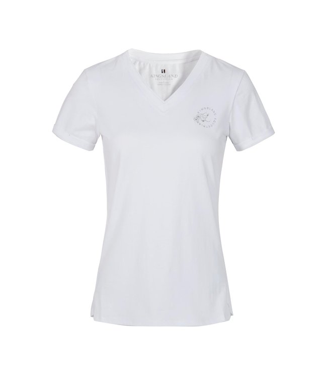 KL 'OVELIA' LADIES V-NECK T-SHIRT - White