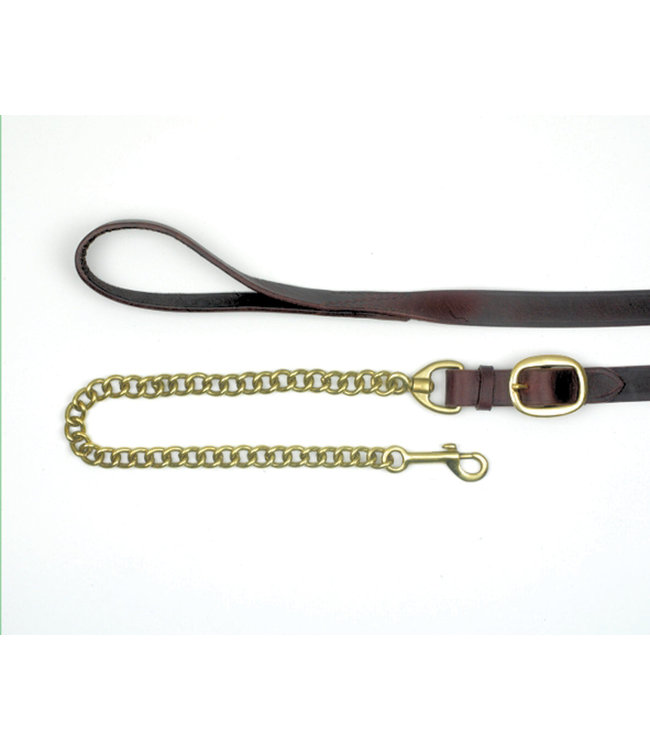 MACKEY CLASSIC 6" LEATHER LEAD with CHAIN